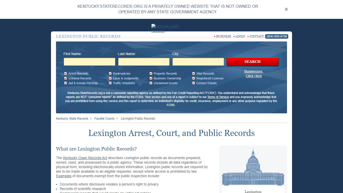 Lexington Arrest and Public Records | Kentucky.StateRecords.org