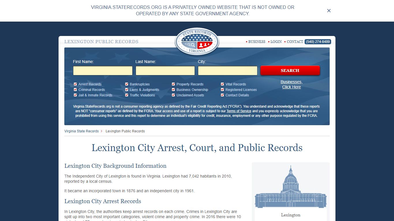 Lexington Arrest and Public Records | Virginia.StateRecords.org