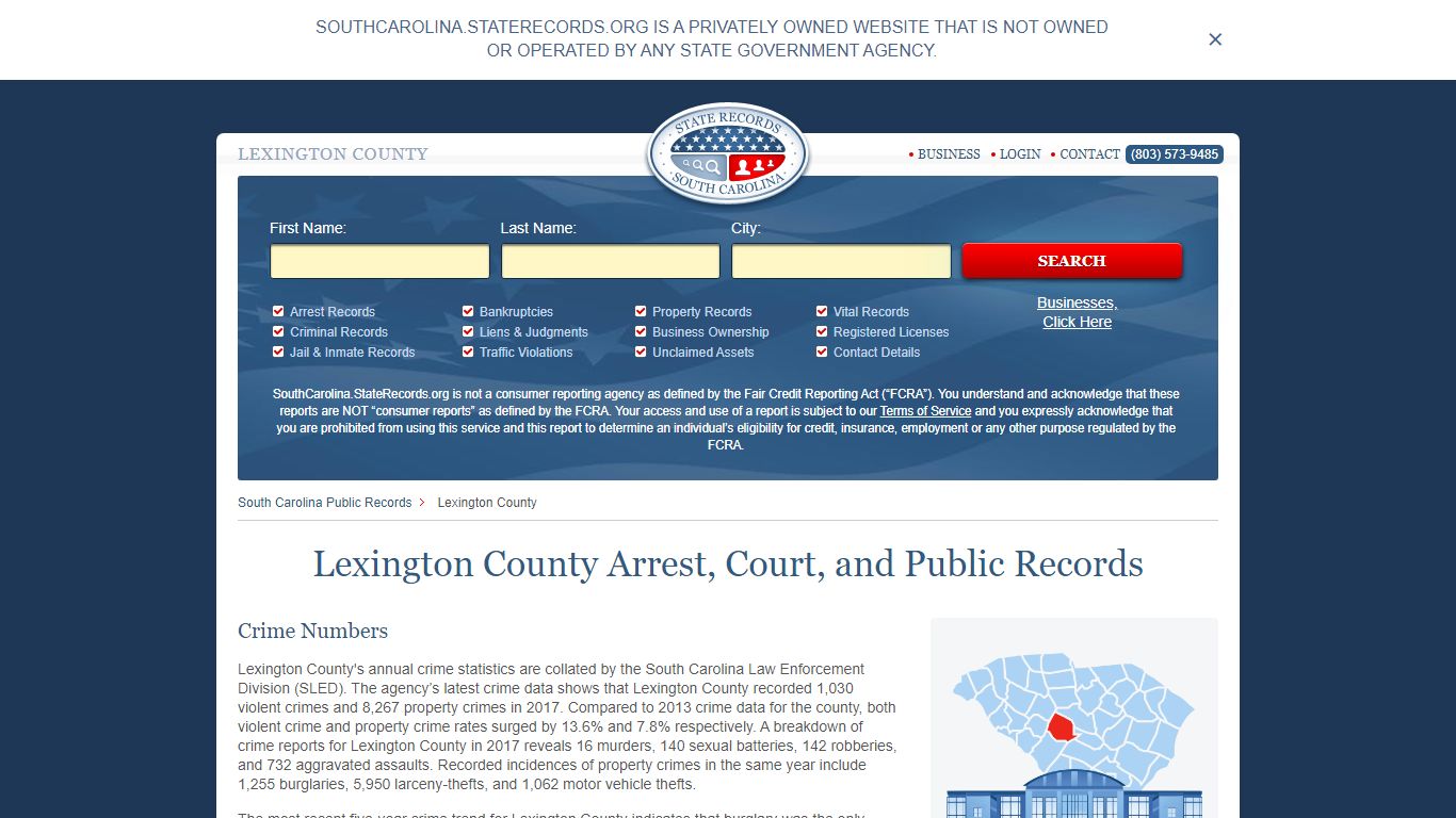 Lexington County Arrest, Court, and Public Records